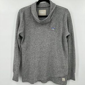Straight Down Heather Gray Waffle Knit Thermal Cowl Neck Misty‎ Top Size Medium